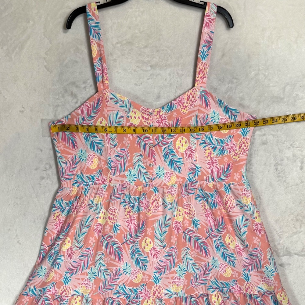 NWT Simply Southern Pineapple Print Midi Dress Size XXL Smocked Back Tiered Boho - Picture 13 of 14